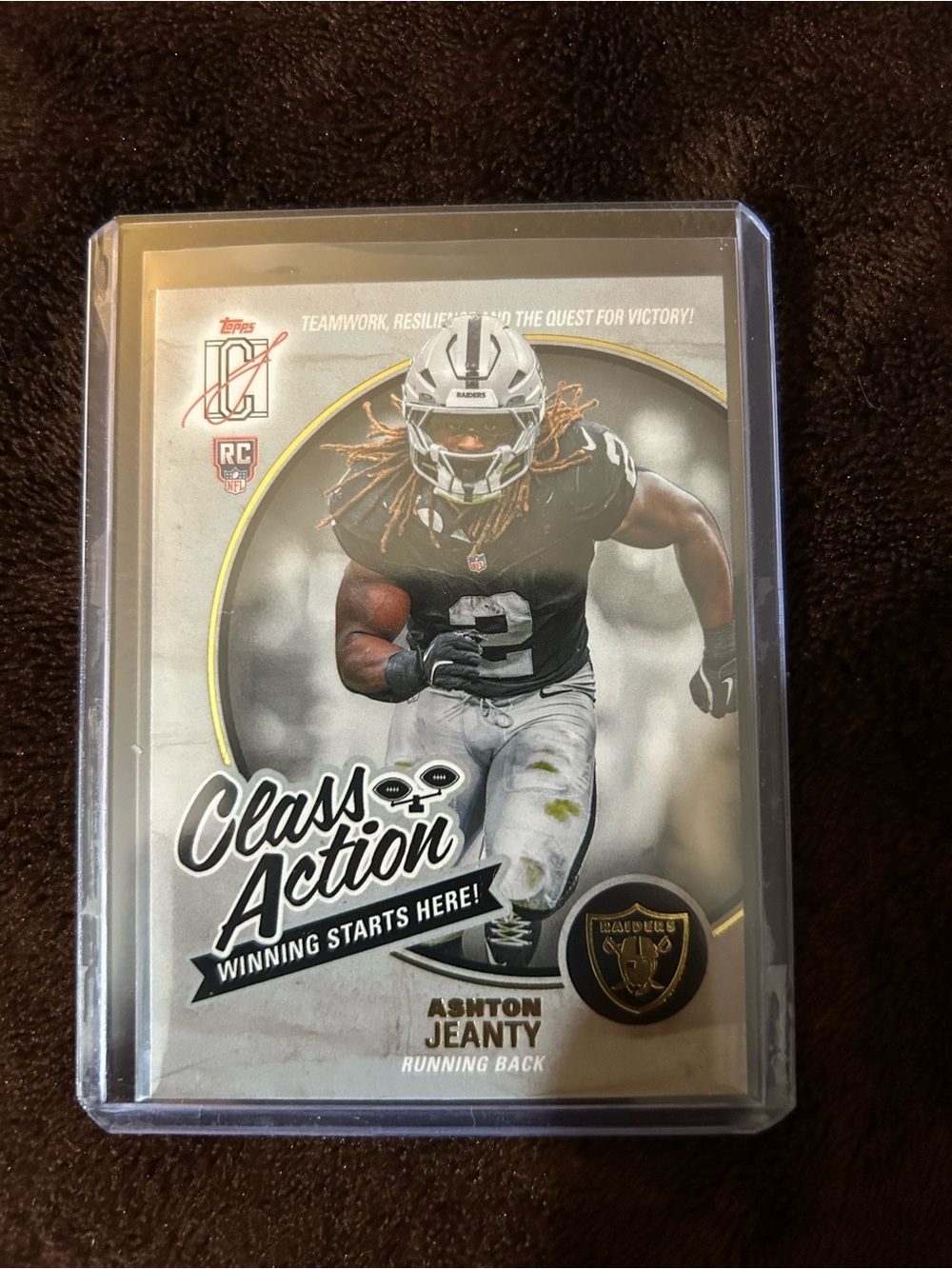 Topps Ashton Jeanty Raiders Card - Black & White with Gold Accents